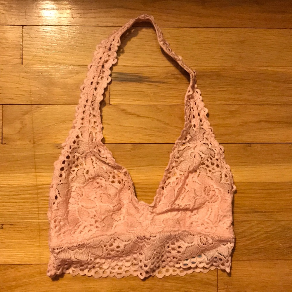 Aerie pink halter bralette